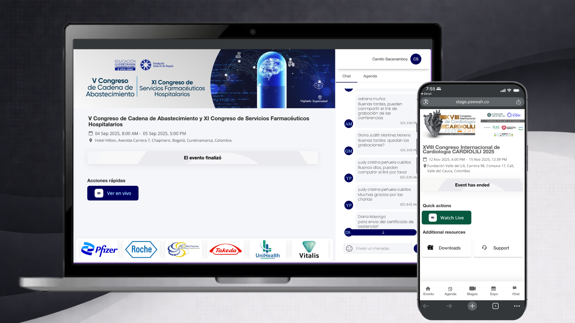 Peewah - Dashboard de estadísticas y app móvil para gestión de eventos